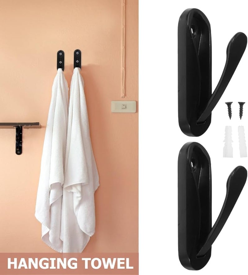 Foldable Wall Hooks 4 Pack Zinc Alloy Space Saving For Towels Robes Coats - Image 2